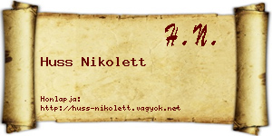 Huss Nikolett névjegykártya